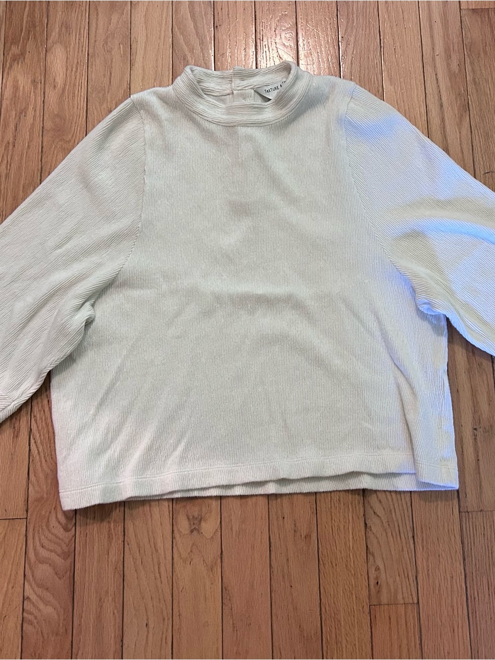 Madewell Cream Mock Neck Textured Pullover